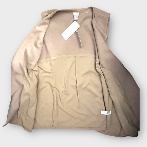 Chicos Black Label sleeveless long vest NWT beige sz 2 (US 12) career wear chic - Picture 8 of 14